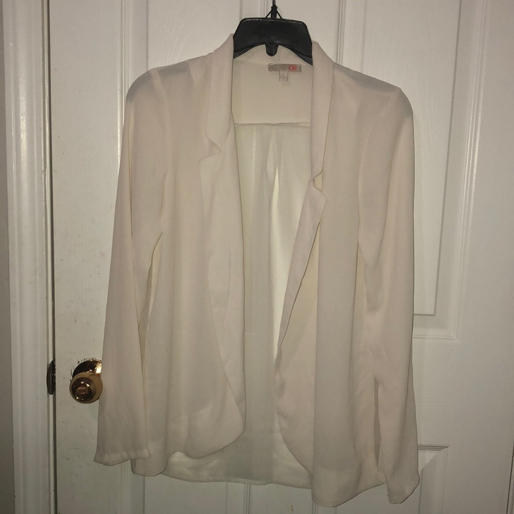 Gianni Bini Womens Drape Front Open Front Silk Cardigan in Cream New Size Small